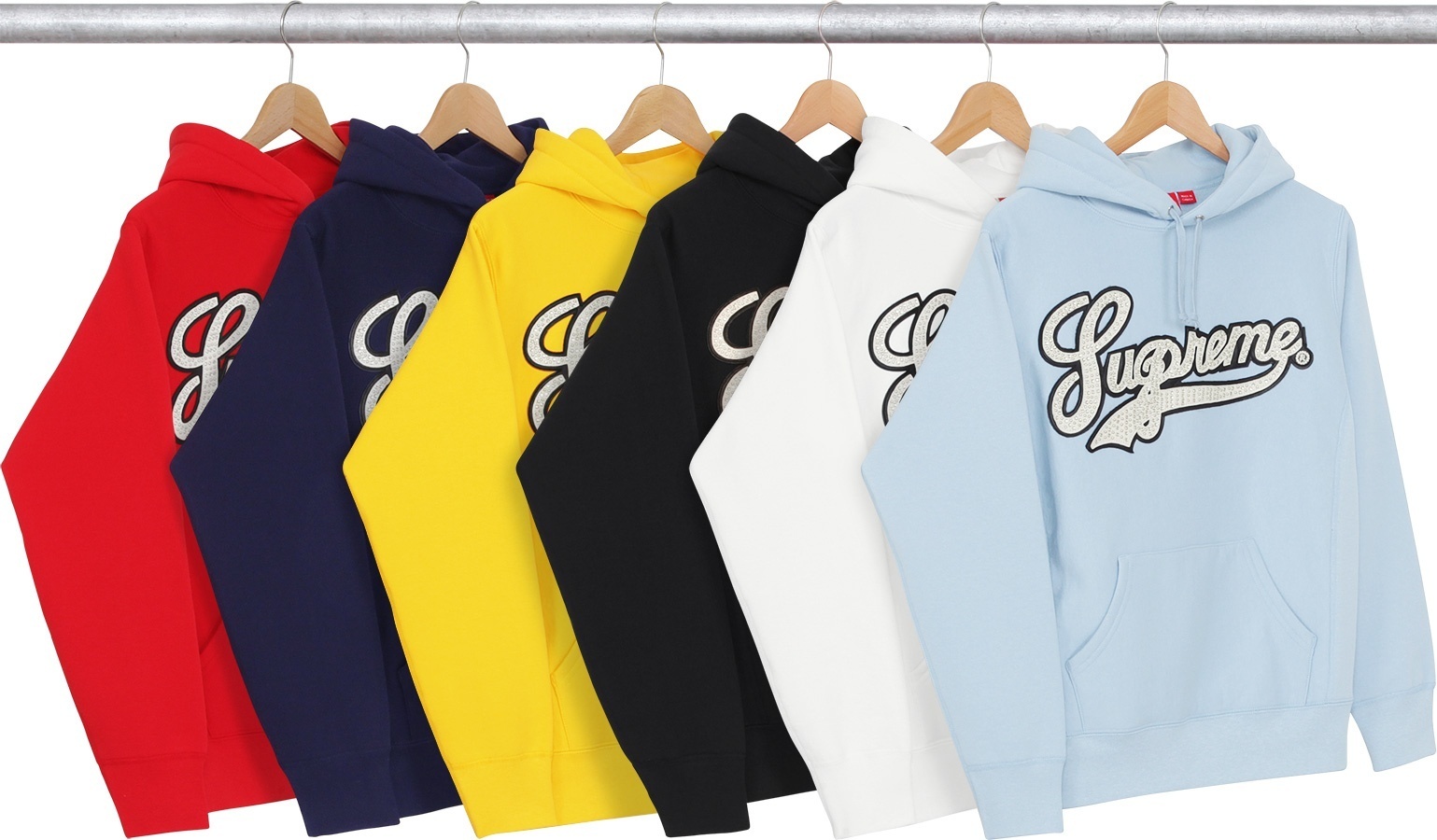 Studded Leather Script Hooded Sweatshirt